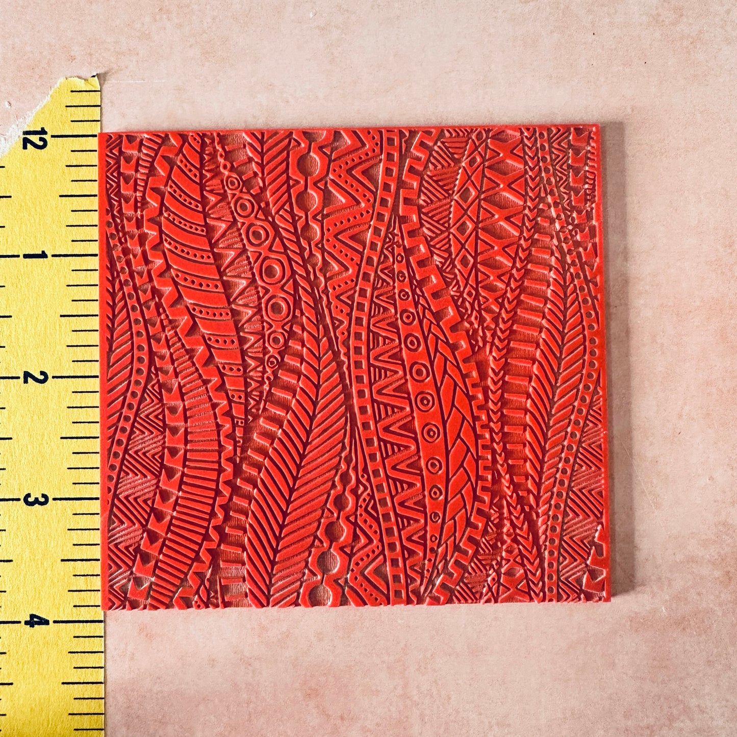 Tribal Flow Wave Rubber Stamp Texture Sheet Mat for polymer clay metal clay mixed media art
