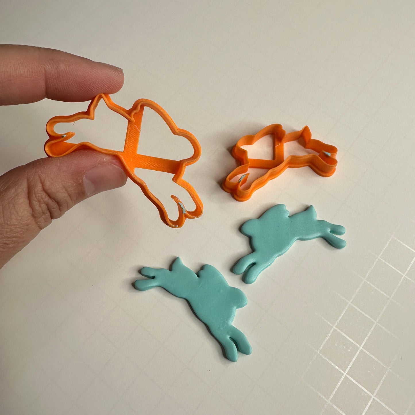 Leaping Bunny Polymer Clay Cutter Set – Set of 2 Rabbit Shapes | 2 Inch Easter Earring Cutters