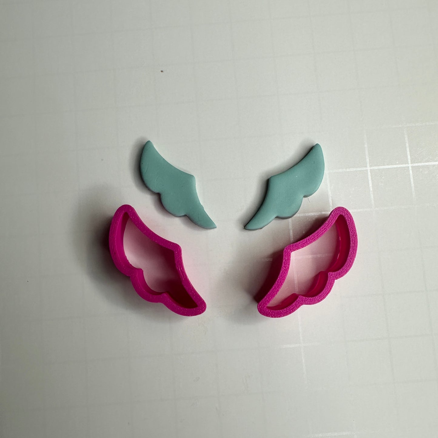 Winged Milagro Flaming Heart Polymer Clay Cutter Set – 5 Piece Set | Stackable Hearts, Wings & Flame | 2 Sizes