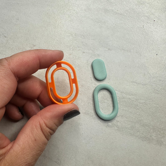 Oblong Polymer Clay Donut Cutter – 1.5" Tall | Skinny Oval Link, Chain, Stud & Drop Earring Shape