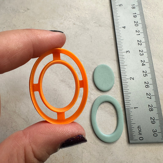 Oval Polymer Clay Cutter – 1.5" Tall | Chain Link, Skinny Link, Stud & Drop Earring Cutter