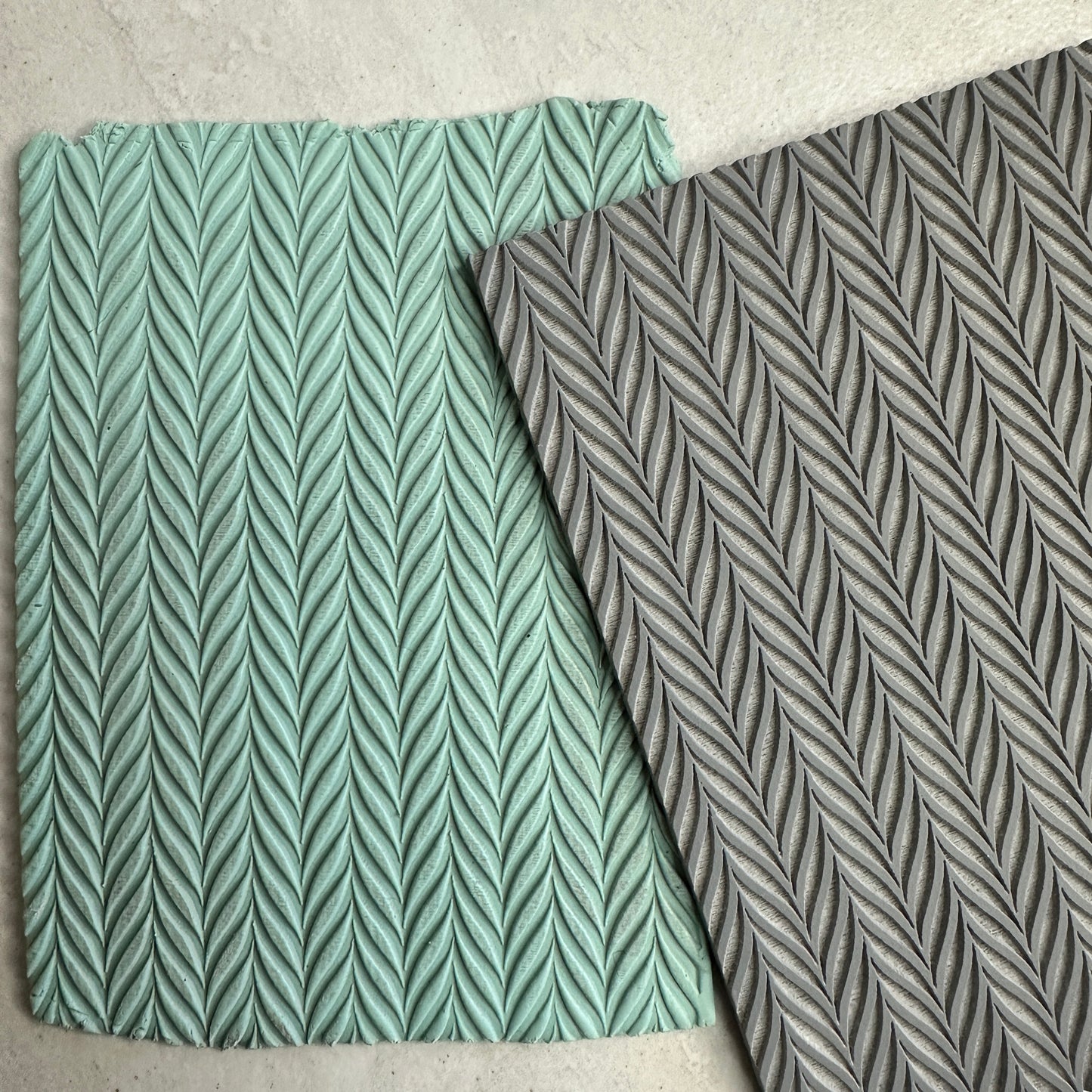 Wavy Chevron Polymer Clay Stamp – 3x4 Inch Rubber Texture Sheet