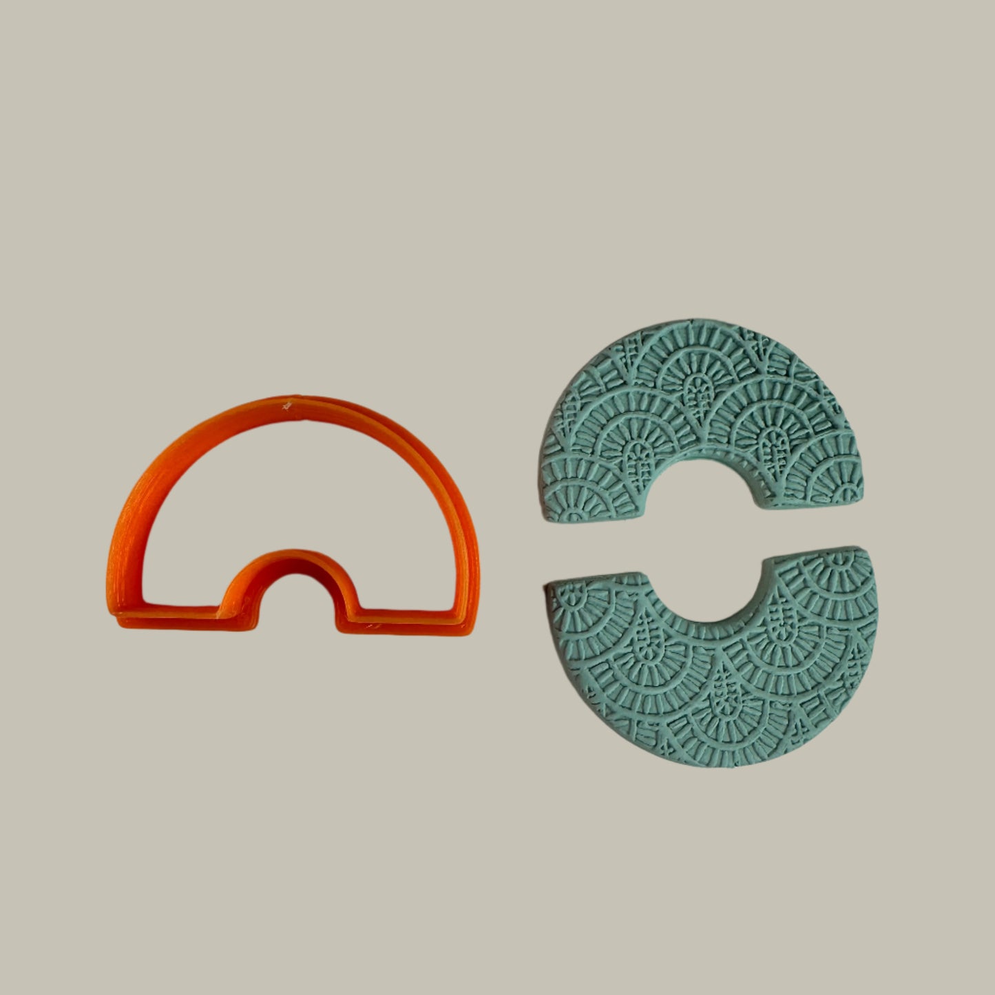 Mod Rainbow Polymer Clay Cutter | Short Arch Shape for Mirrored Earrings & Modern Clay Jewelry