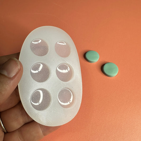 12mm Shiny Cabochon Mold – Round Stud Mold for UV Resin, Liquid Clay & Polymer Clay | Glossy Finish