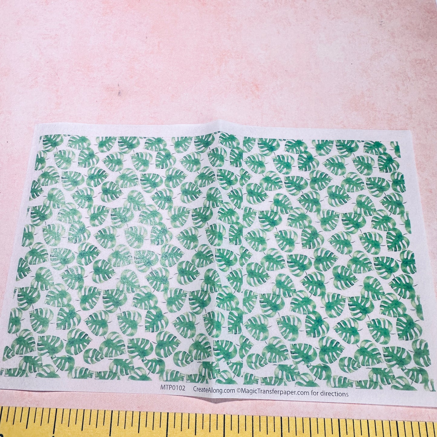 Leaf Patterns Magic Transfer Paper half sheet printed ready to use