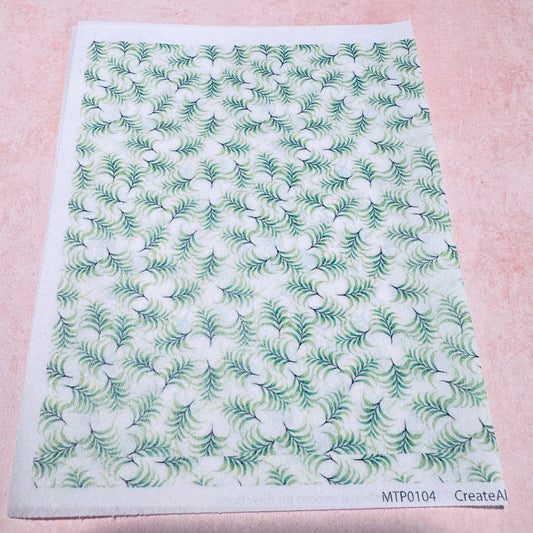Leaf Patterns Magic Transfer Paper half sheet printed ready to use