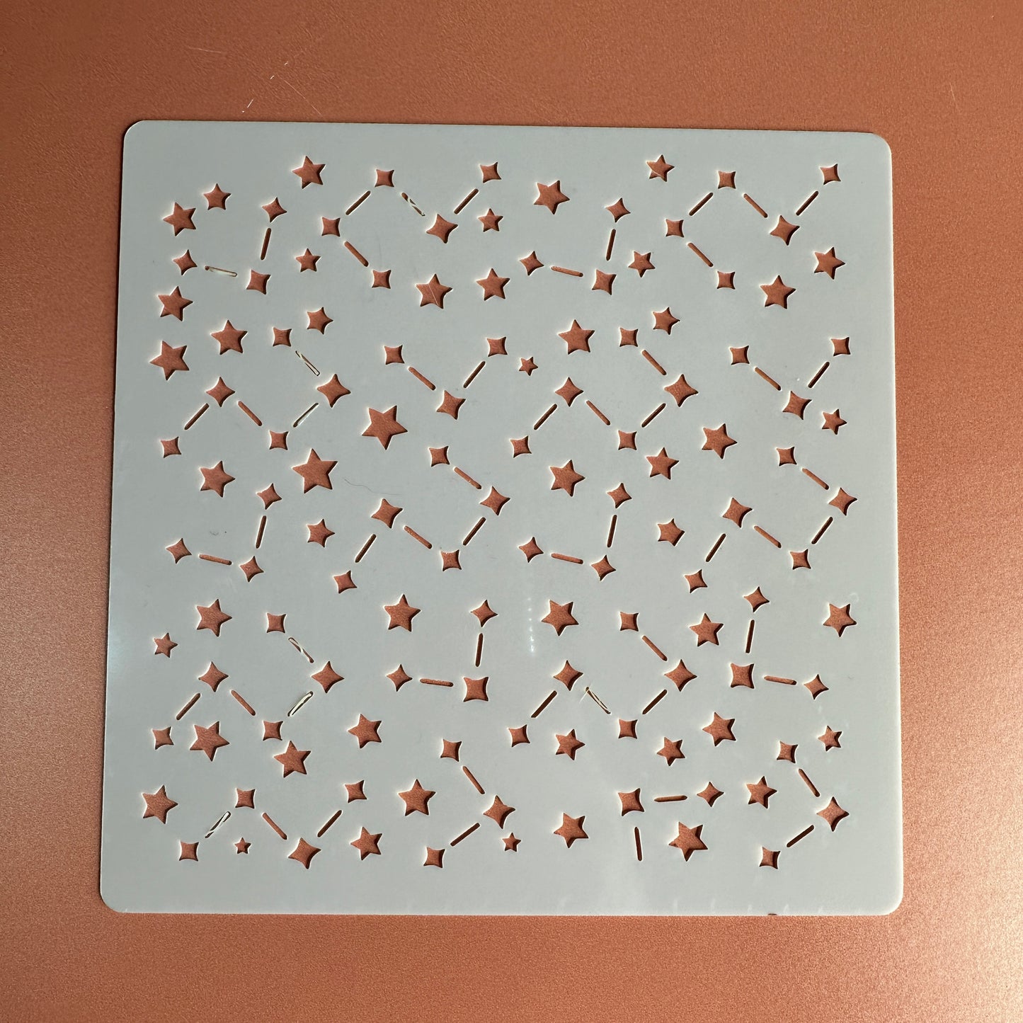 Constellations Celestial Mylar Stencil – 5x5 Inch Star Pattern for Polymer Clay & Mixed Media | 10 Mil Durable
