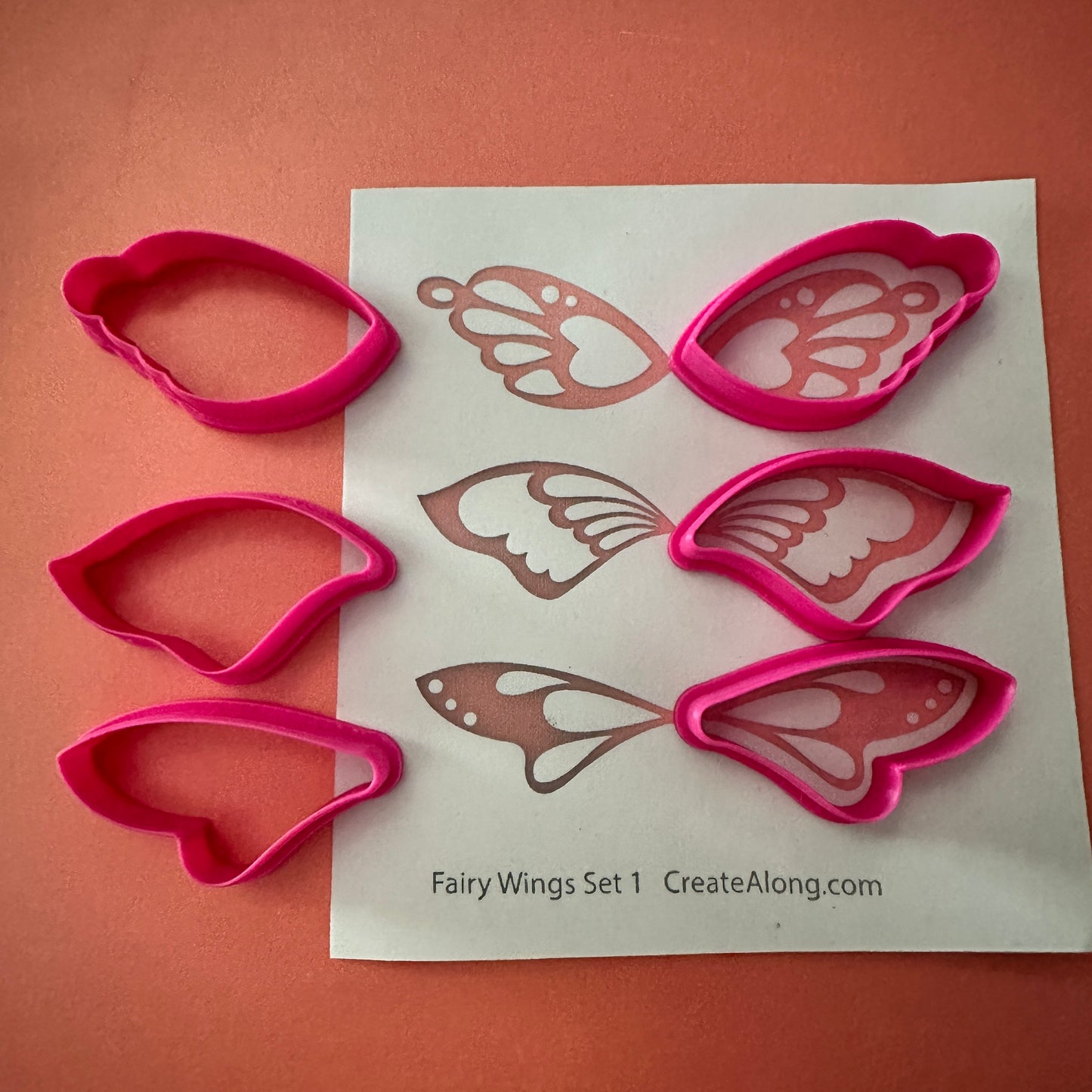 Fairy Wings Set 1 – Polymer Clay Cutters + Silkscreen for Whimsical Wing Designs