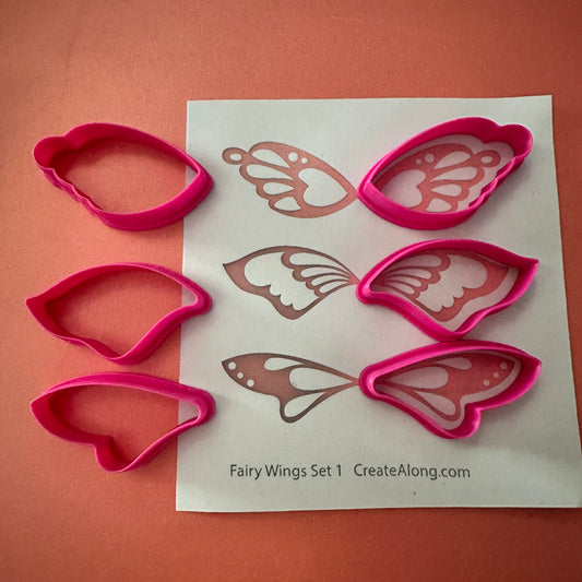 Fairy Wings Set 1 – Polymer Clay Cutters + Silkscreen for Whimsical Wing Designs
