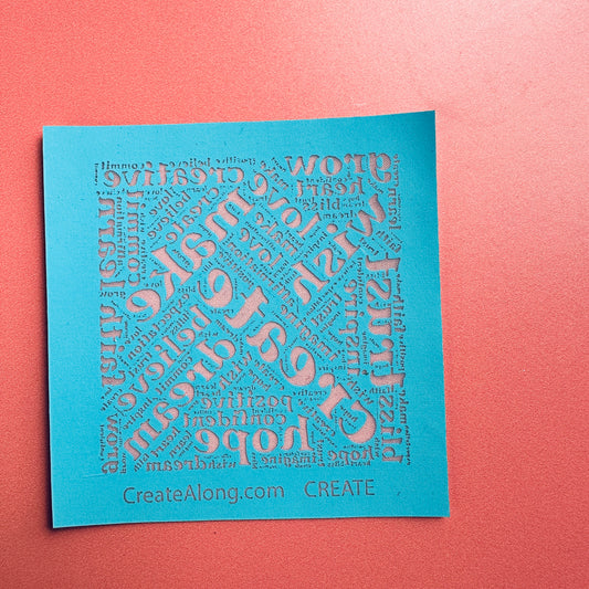 Create Word Cloud Mini Silkscreen – Inspirational Polymer Clay Stencil (2.75")