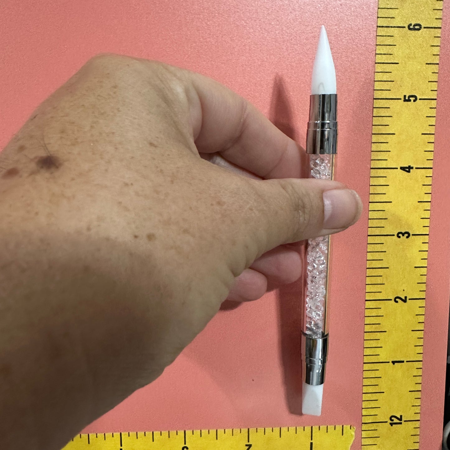Rhinestone Handle Silicone Brush – Double-Ended for Liquid Clay, Resin & More