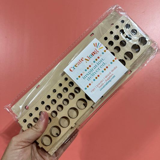 Clay Tools Organizer – 64 Slot Wood Rack for Polymer Clay & Craft Tools