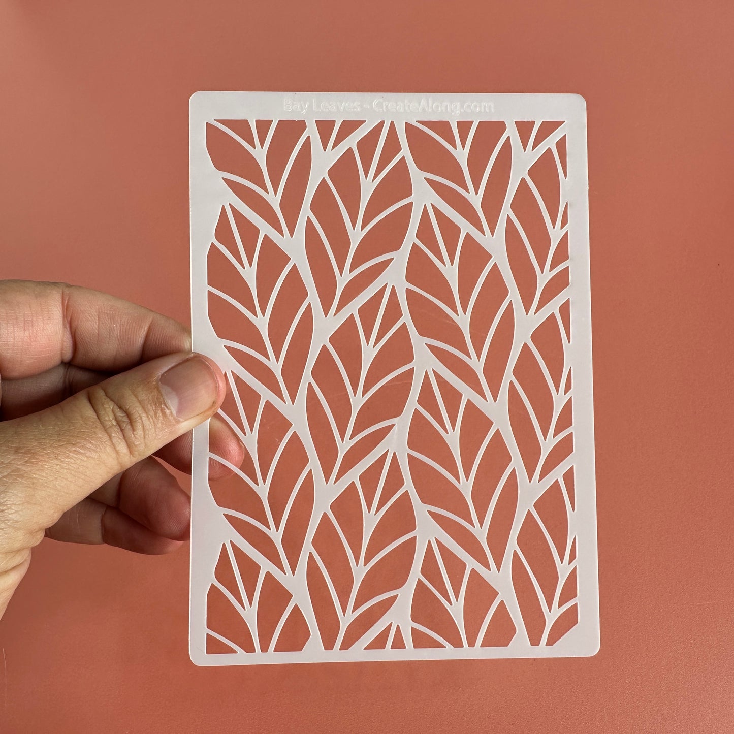 Bay Leaves Leaf Mylar Stencil texture sheet for polymer clay