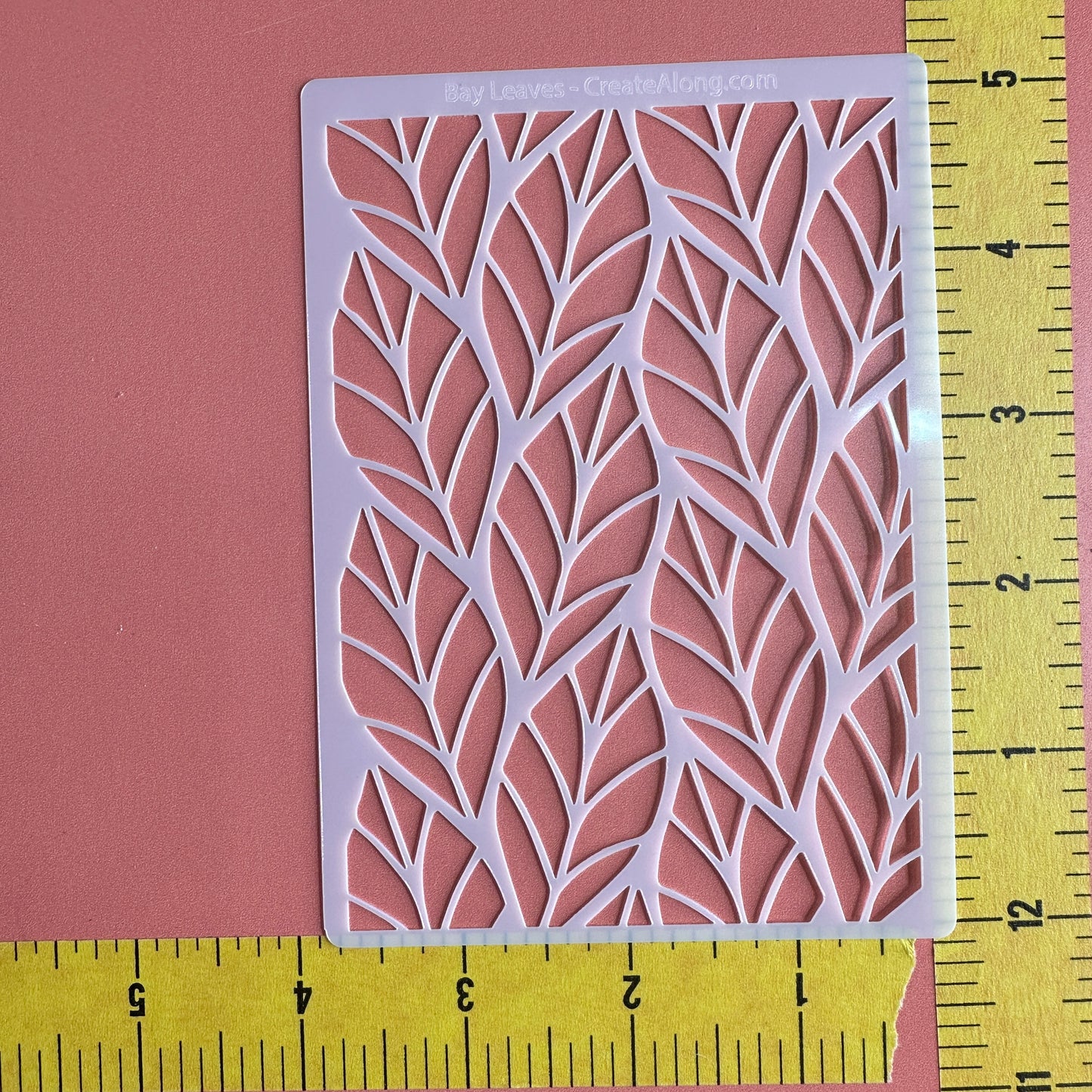 Bay Leaves Leaf Mylar Stencil texture sheet for polymer clay