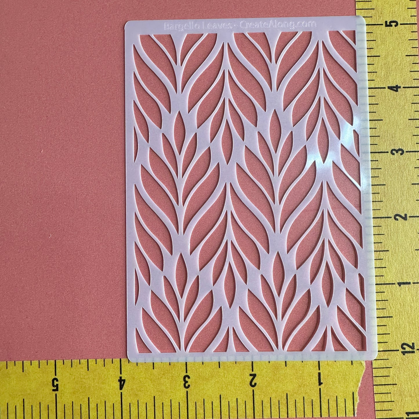 Bargello Leaves Large Leaf Mylar Stencil texture sheet