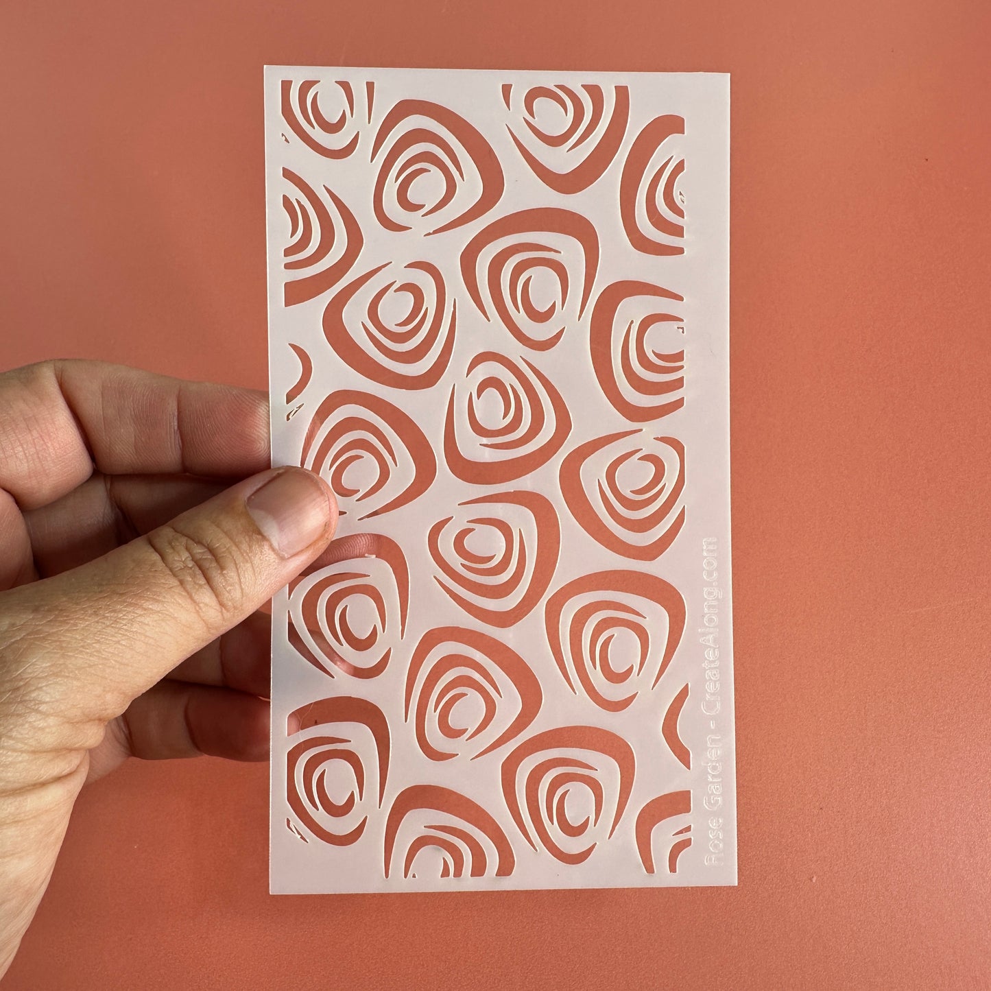 Rose Garden Mylar Stencil texture sheet for polymer clay