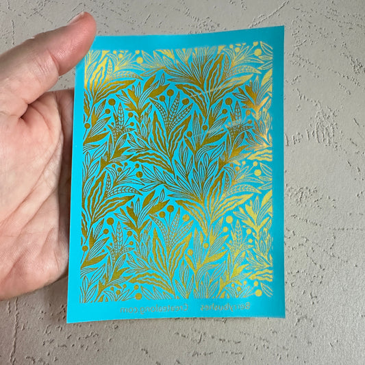 Silkscreen Stencil BerryBushes For Polymer Clay Earrings and art