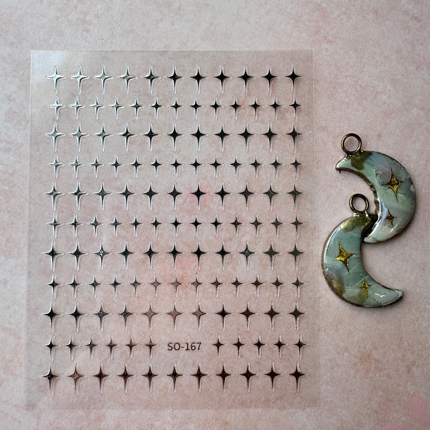 Celestial Tiny Sparkle Stickers embed in resin and liquid clay - black, white, silver, or gold