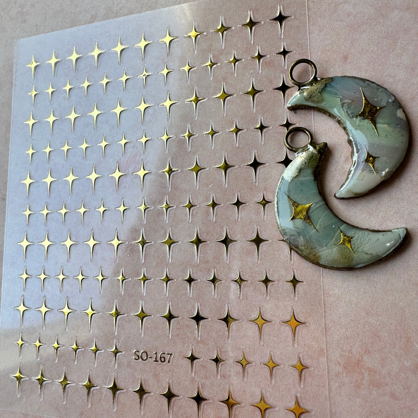 Celestial Tiny Sparkle Stickers embed in resin and liquid clay - black, white, silver, or gold