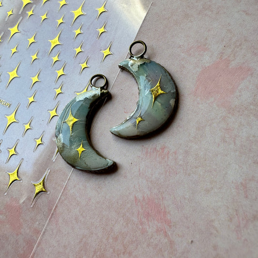 Multi-Size Tiny Sparkle Stickers embed in resin and liquid clay - silver or gold