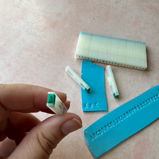 Mini Alphabet 1/8" letter stamp snap set