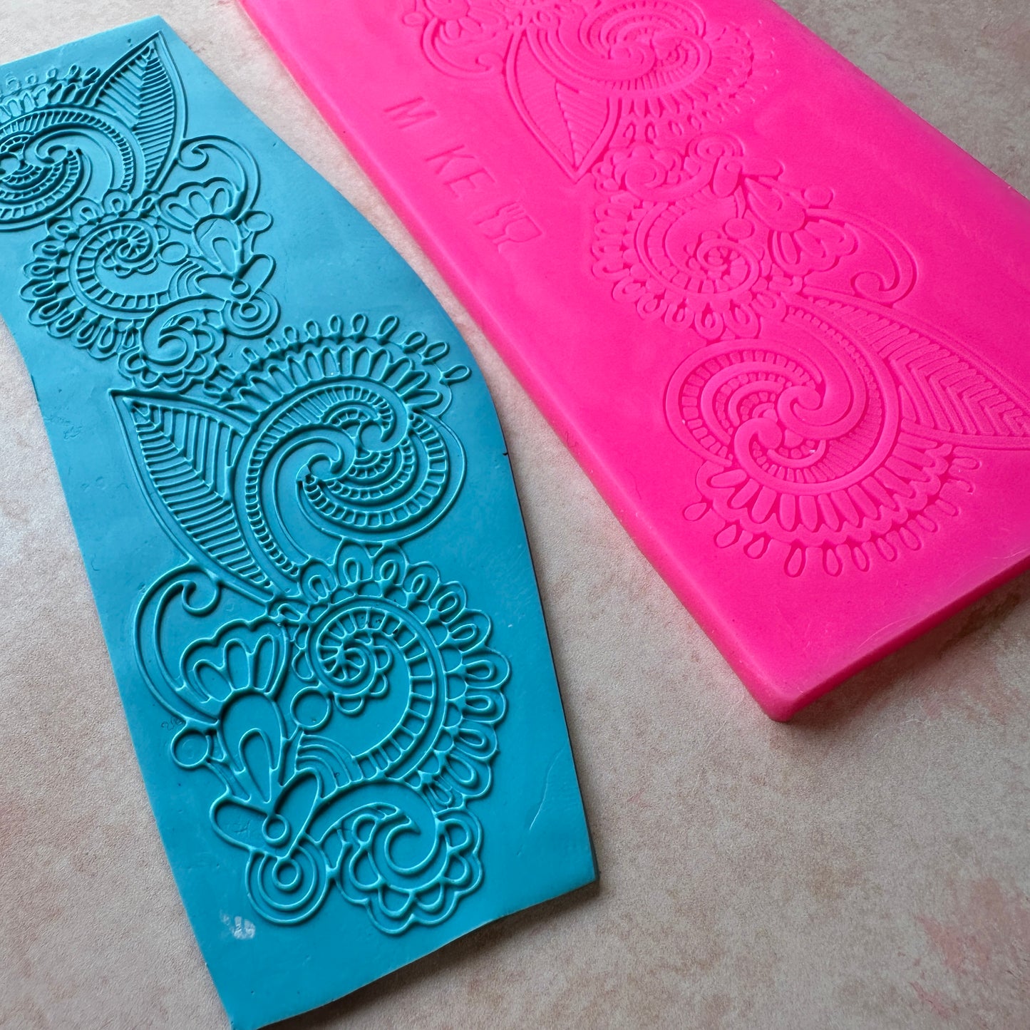 Henna Lace Flowers Silicone sugar mat backfill clay mold