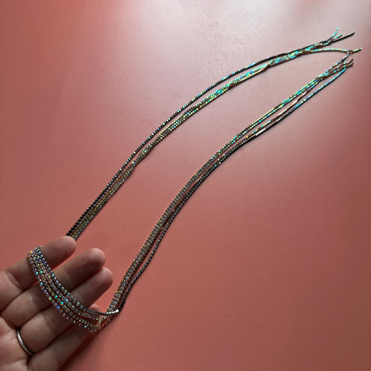 AB Crystal Cup Chain 1 yard 6ss 2mm stones rose gold gunmetal silver