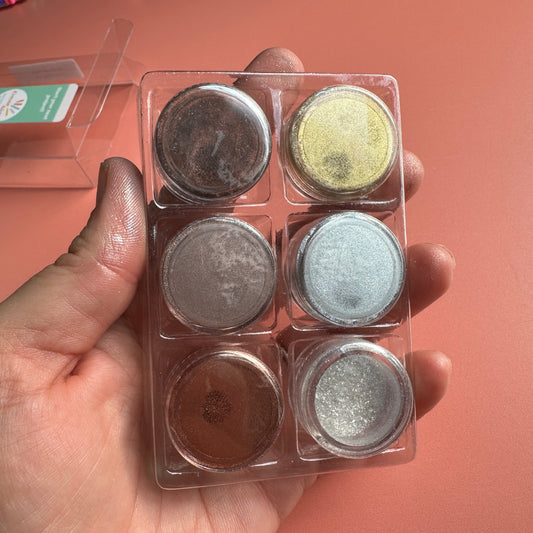 Metals and Magic Pigment Powder Set – 6 Metallic Shimmer Colors