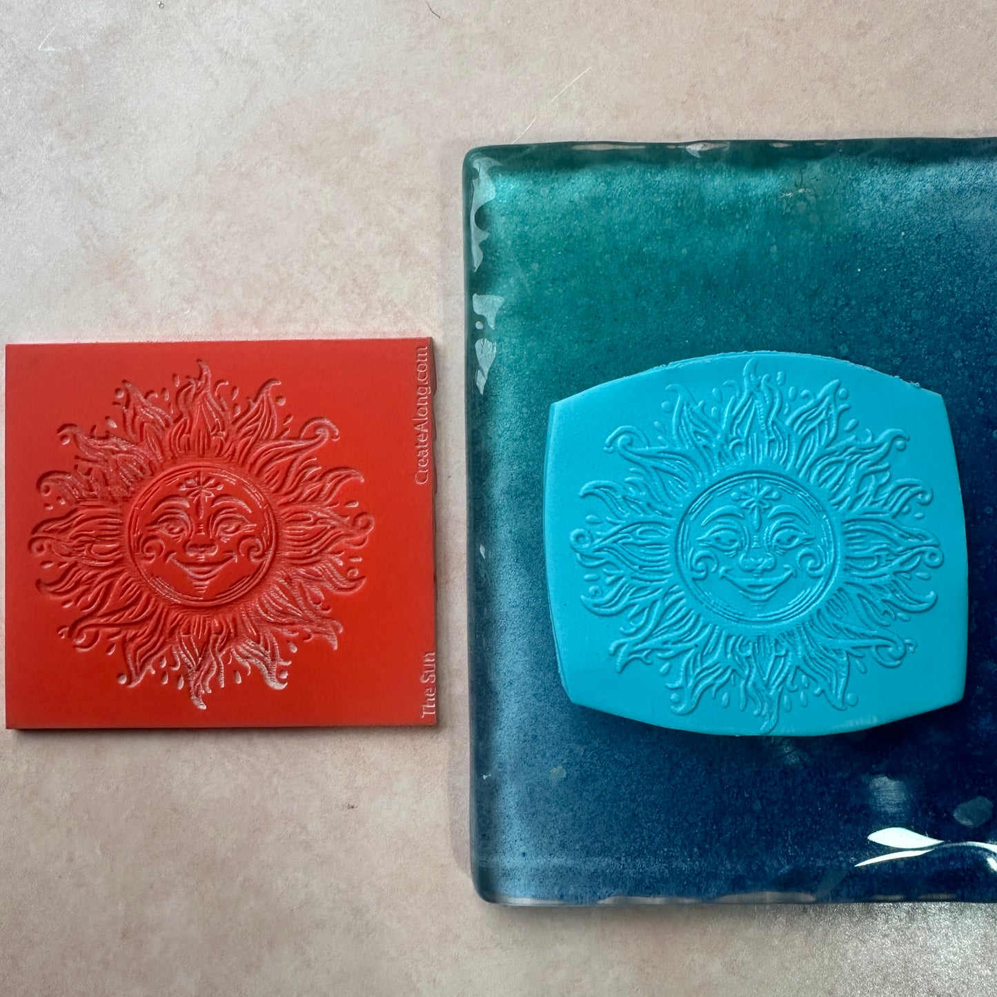Smiling Sun Celestial element deco stamp clay paper