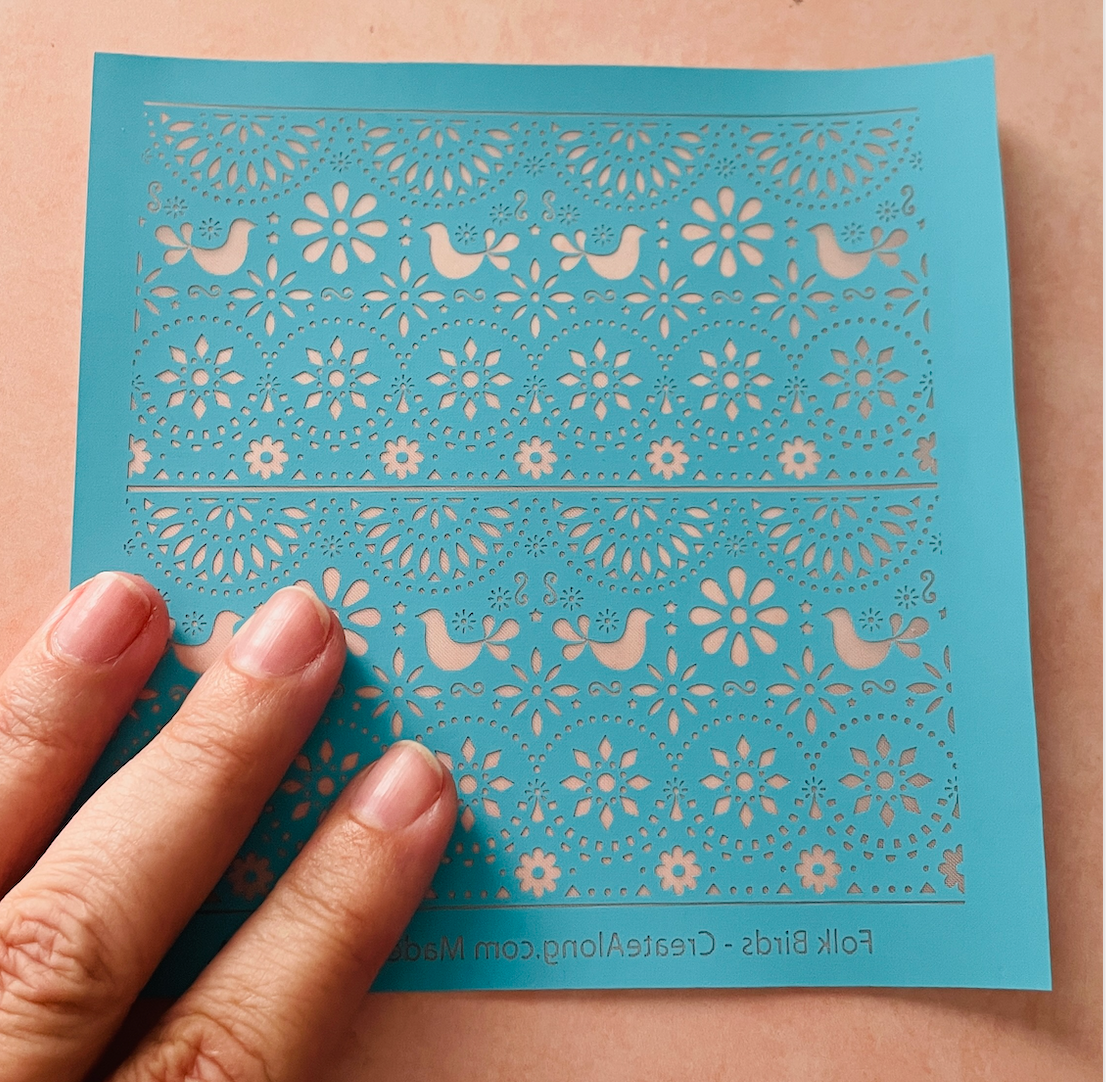 Folk Bird Flower floral folk art Summer Spring Silk screen