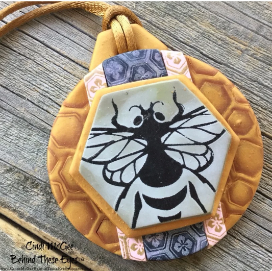 Cindi's Floral Honeycomb silkscreen polymer clay bee honey comb silk screen