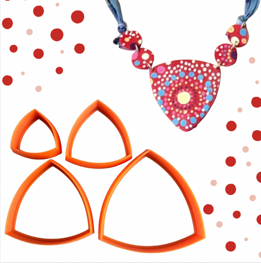Rounded Pointy Triangles polymer clay Cutters set basics collar