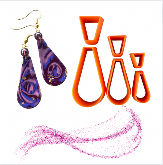Drop Collar polymer clay cutter set earring pendant jewelry sharp cutters