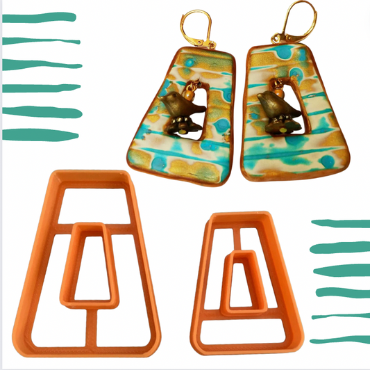 Dangles donut center hole cut-out polymer clay earring cutter set