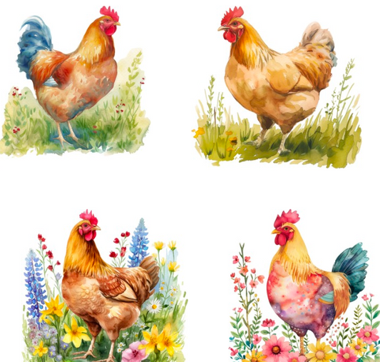Chicken Charms Magic Transfer Paper Digital Image download for polymer clay