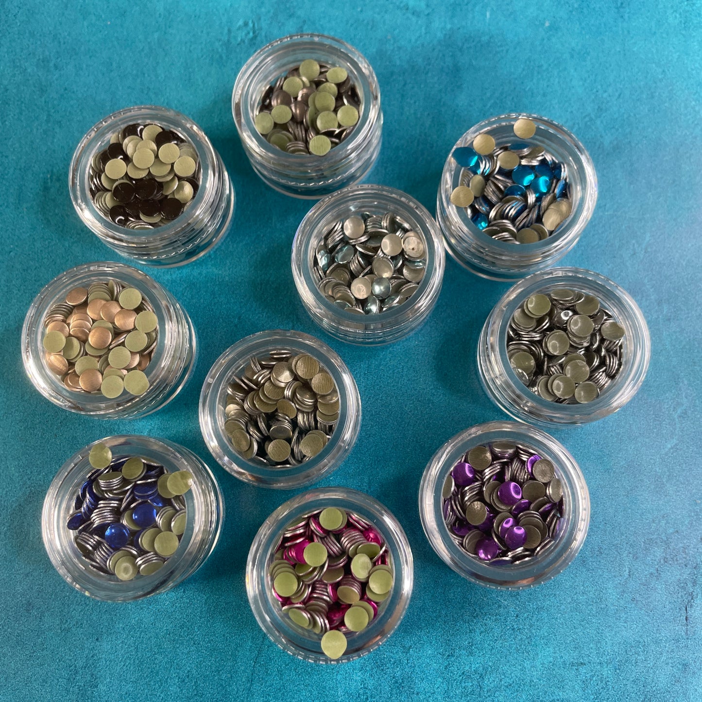 Set of 10 hot Fix Cabochons Aluminum 4mm