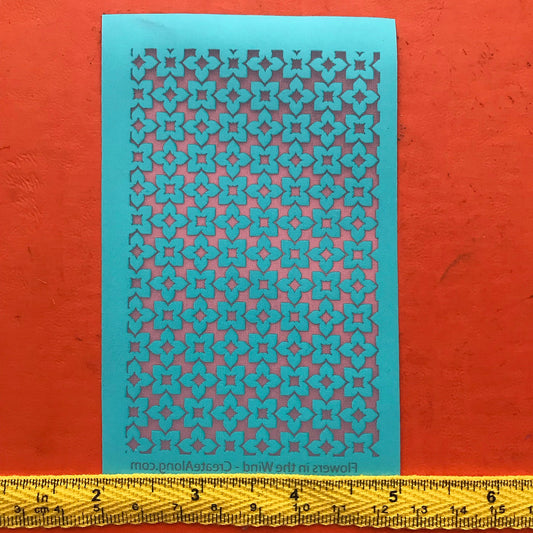 Polymer Clay Silk Screen Stencil Silkscreen Flowers in the Wind Floral Polymer Clay Silk Screen Stencil