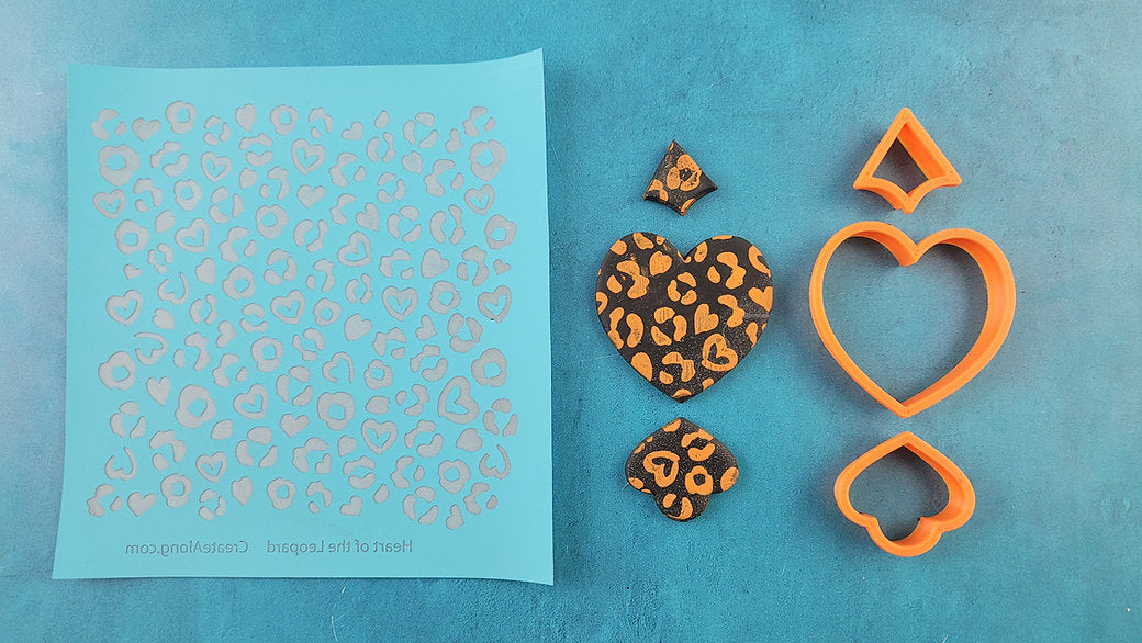 Heart of the Leopard, polymer clay, silk screen,