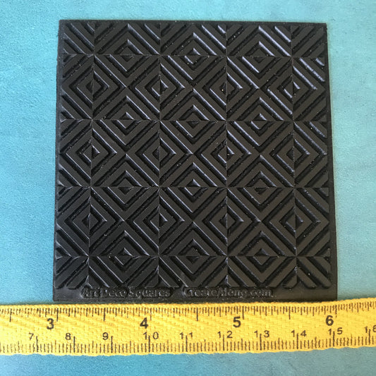 Art Deco Squares Rubber Stamp Texture Sheet Mat for polymer clay metal clay mixed media art