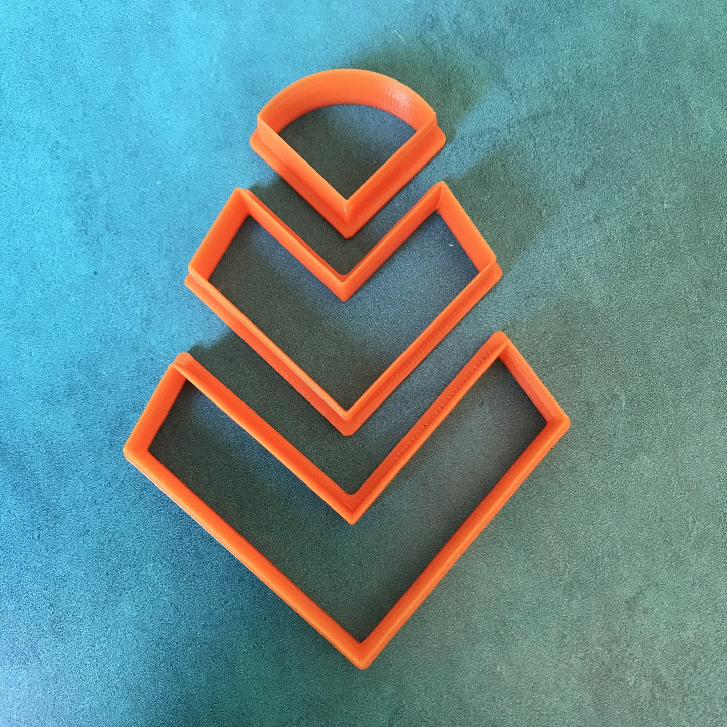 Chevron set of 3 graduated size Jewelry Sized polymer clay Cutters