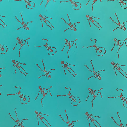 Dancing Skeletons Skull Halloween Silk Screen Stencil for Polymer Clay, Art Jewelry, Mixed Media