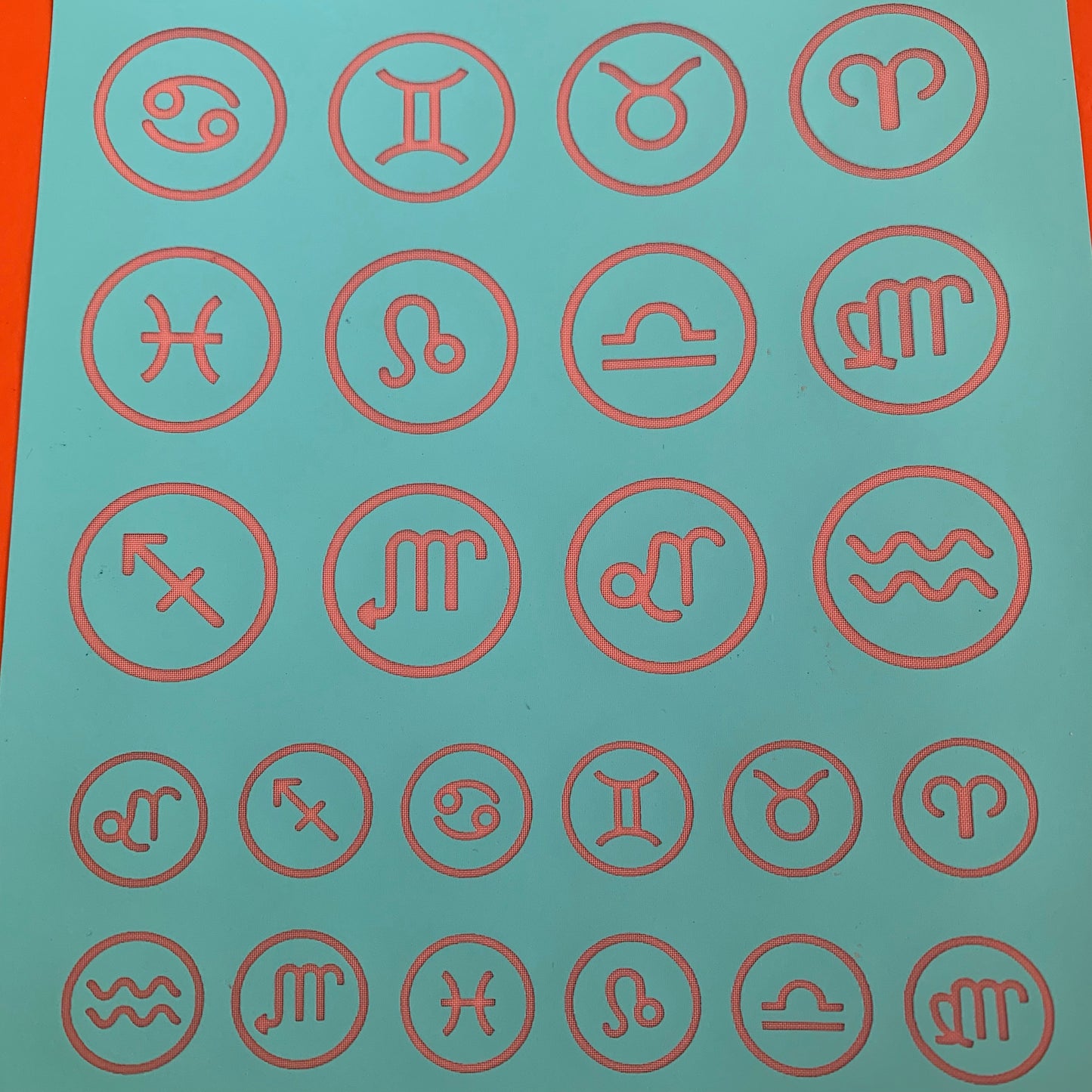 Silk Screen Zodiac Signs Horoscope symbols Stencil For Polymer Clay