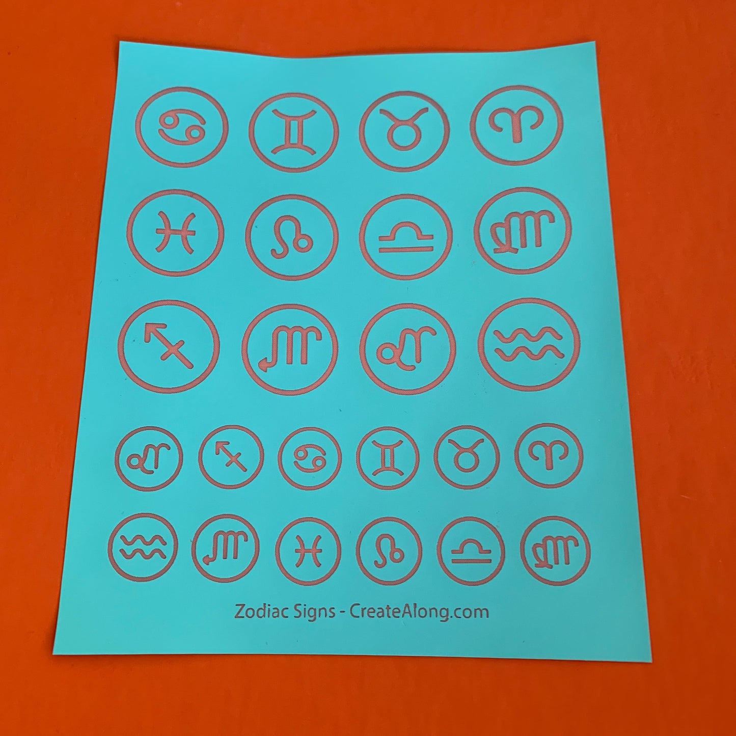Silk Screen Zodiac Signs Horoscope symbols Stencil For Polymer Clay