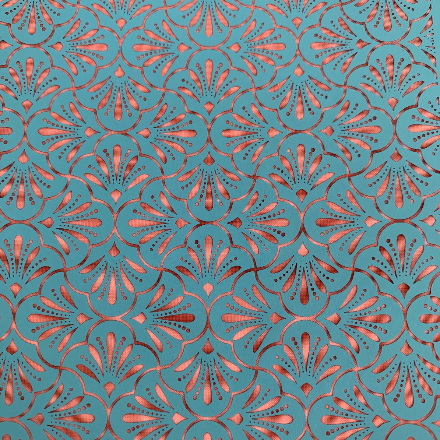 Silk Screen Scalo-Fan Stencil For Polymer Clay jewelry mixed media