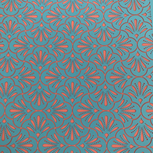 Silk Screen Scalo-Fan Stencil For Polymer Clay jewelry mixed media