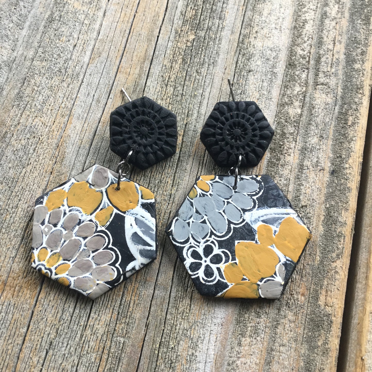 Hexagons Honeycomb bee polymer clay cutter set of 6 basics