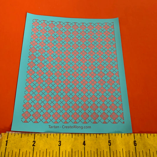 Silk Screen Tartan Scottish kilt Stencil for Polymer Clay, Art Jewelry, Mixed Media