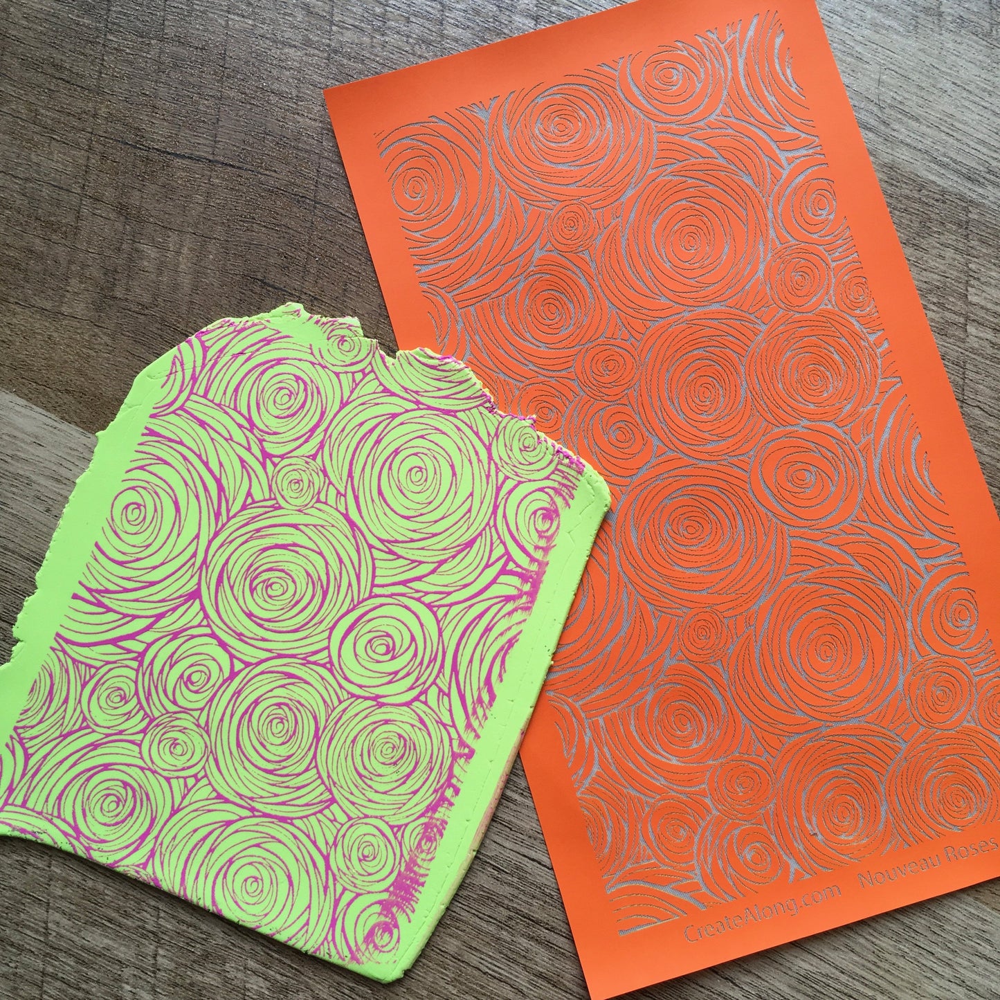 Silkscreen Stencil Nouveau Roses Pattern Crafting, Polymer Clay + Mixed Media - Polymer Clay TV tutorial and supplies