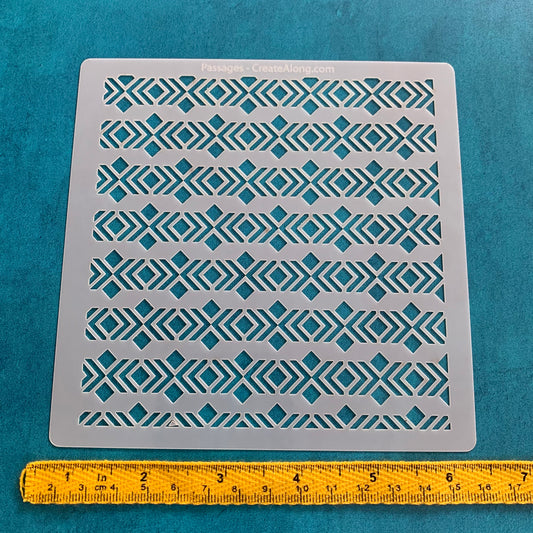 Passages Southwestern design Mylar Stencil great for Polymer Clay Art Jewelry Mixed Media