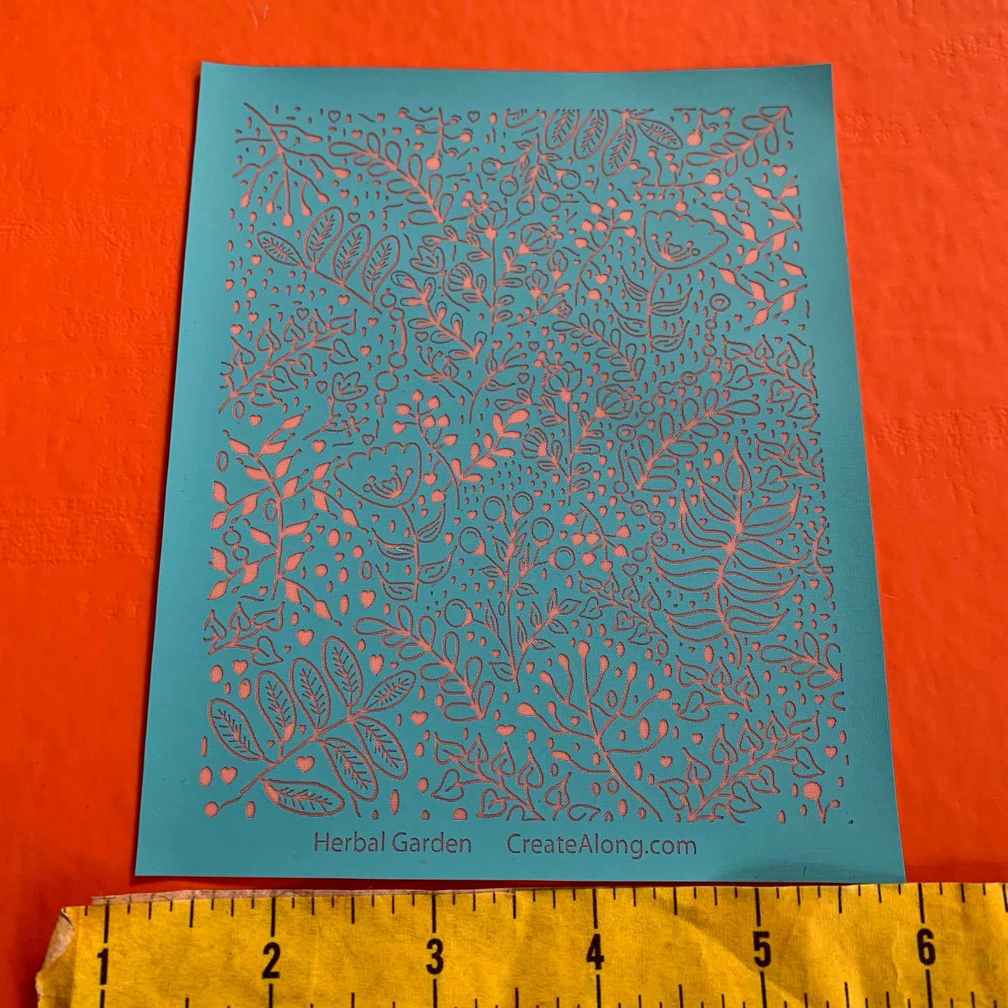 Herbal Garden Botanical Plant Tree Silk Screen Stencil for Polymer Clay, Art Jewelry, Mixed Media